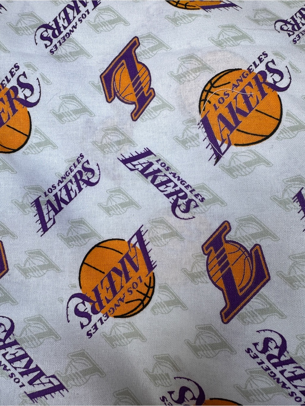 2 Yards LA Lakers Licensed Cotton Fabric